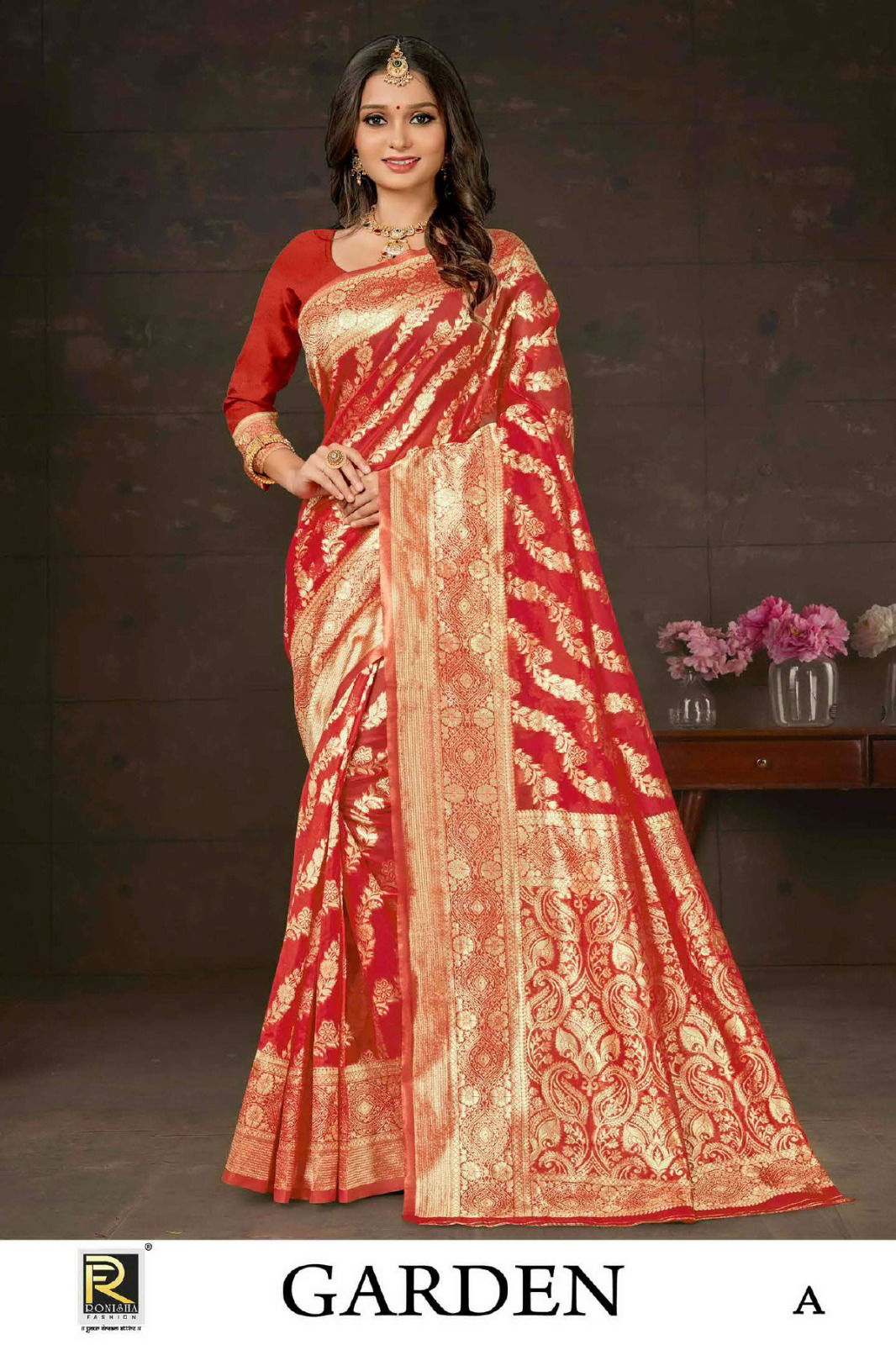 Garden By Ronisha Designer Banarasi Silk Saree Suppliers In India
